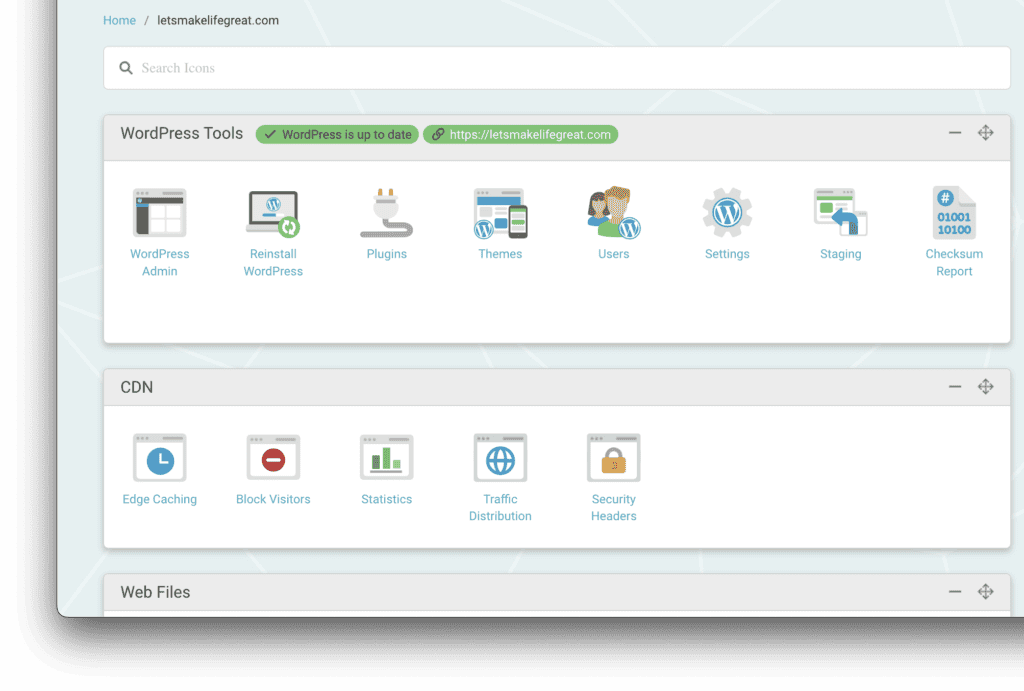 desktop screenshot of lyrical host control panel