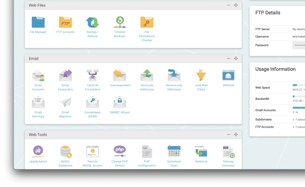 desktop screenshot of lyrical host control panel